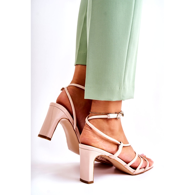 WS1 Klasické lakované sandály na vysokých podpatcích béžová Milani béžový 2