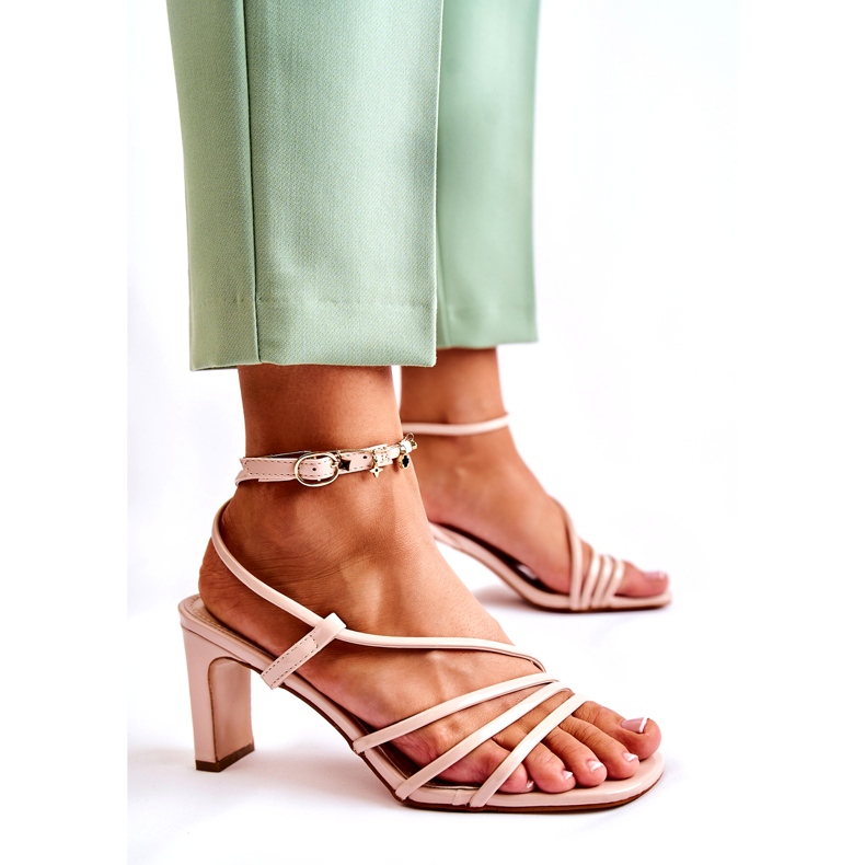 WS1 Klasické lakované sandály na vysokých podpatcích béžová Milani béžový 3