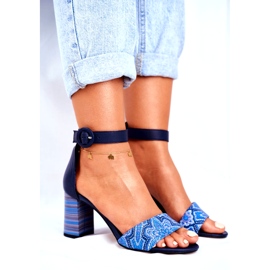 Dámské sandály Maciejka Leather Navy Blue 04235-17 / 00-5 námořnická modř modrý 5