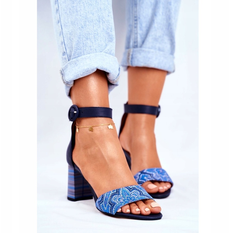 Dámské sandály Maciejka Leather Navy Blue 04235-17 / 00-5 námořnická modř modrý 3