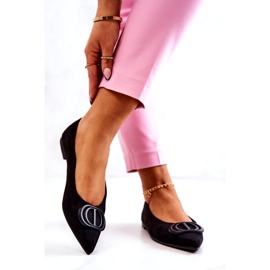 PS1 Semišové Baleríny V černém Neriso Spitz černá 3