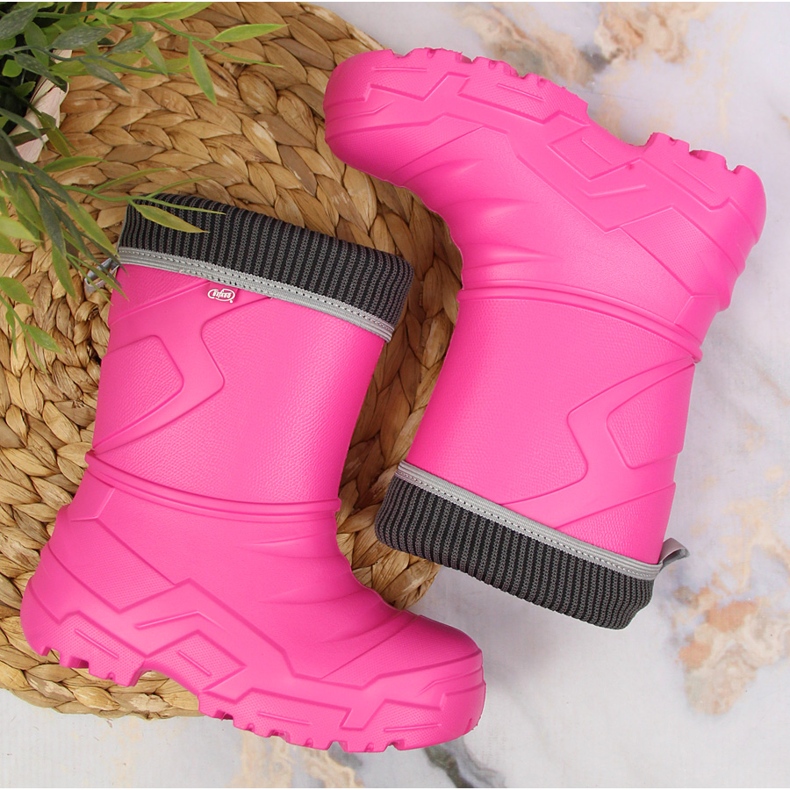 Růžové dívčí galoše Befado s odnímatelným oteplovačem růžový 2