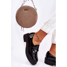 Lakované Boty Se Stříbrným Ornamentem Černý Hestill 1