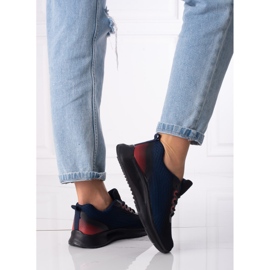 Dámské sportovní tenisky Shelovet šněrované tmavě modré a černé černá námořnická modrá 1