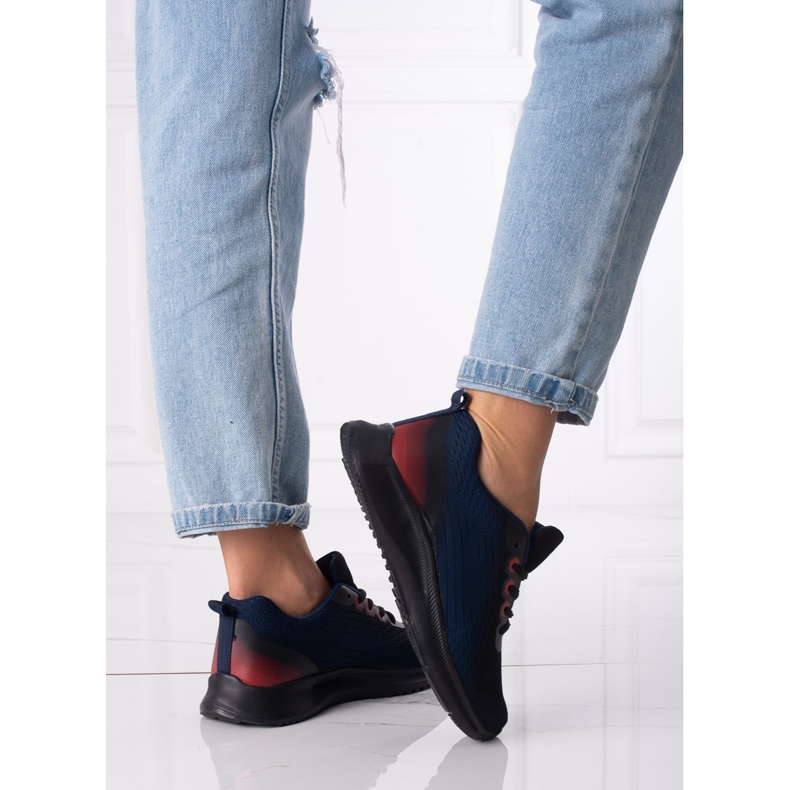 Dámské sportovní tenisky Shelovet šněrované tmavě modré a černé černá námořnická modrá 1