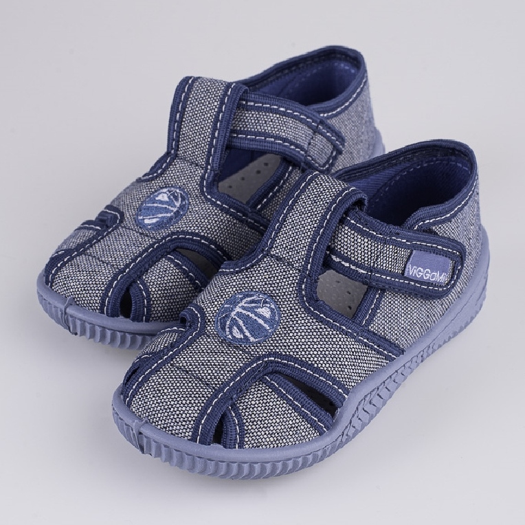 Chlapecké pantofle Viggami Daniel výšivka šedá 1