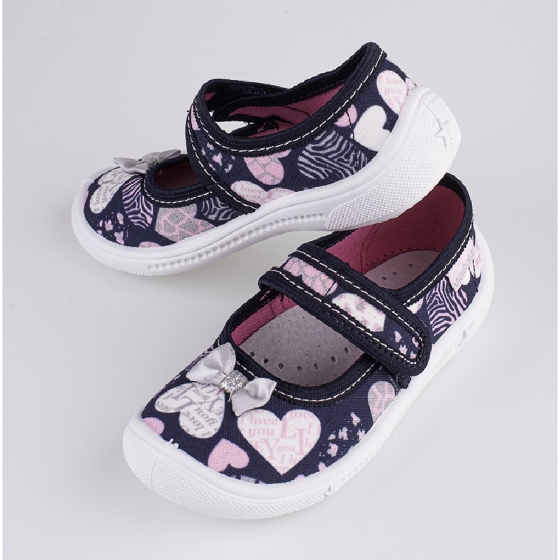 Dívčí pantofle Viggami Dorothy ze srdce námořnická modrá 1