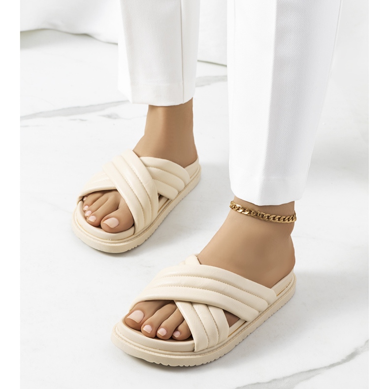 Béžové pantofle na platformě Daintree béžový 1 Béžové pantofle na platformě Daintree béžový 1