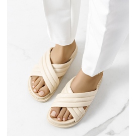 Béžové pantofle na platformě Daintree béžový 2 Béžové pantofle na platformě Daintree béžový 2