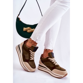 PS1 Dámské semišové sportovní boty Zeleno-béžová Elisse béžový zelená 2