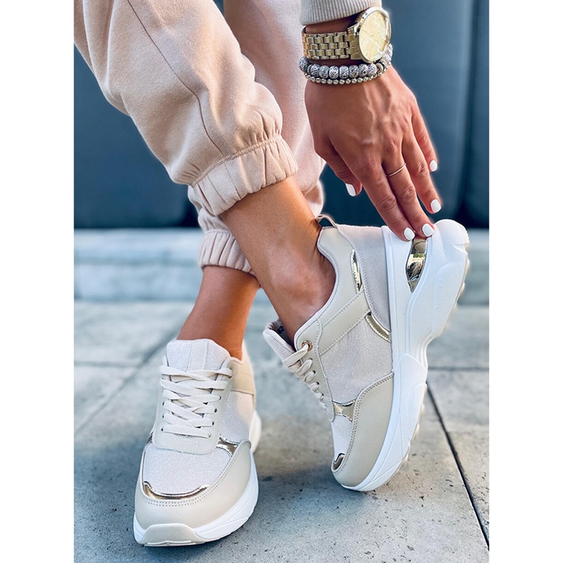 Sportovní boty na skrytém klínku Dafne Beige béžový 1