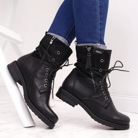 Dámské šněrovací pracovnice na zip, černá Jezzi černý 1