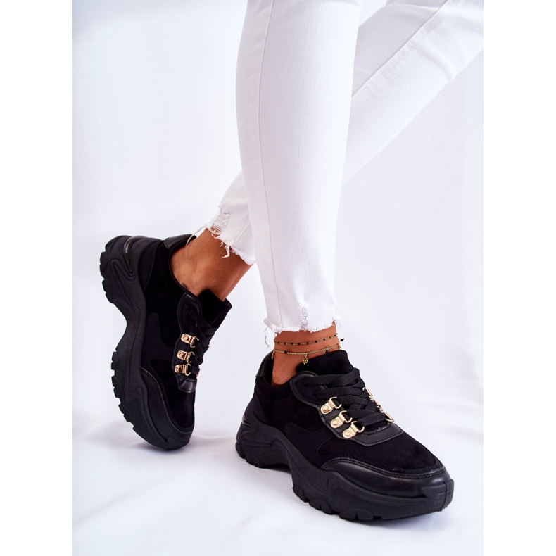 PG1 Dámské semišové sportovní boty tenisky Black Britany černá 1