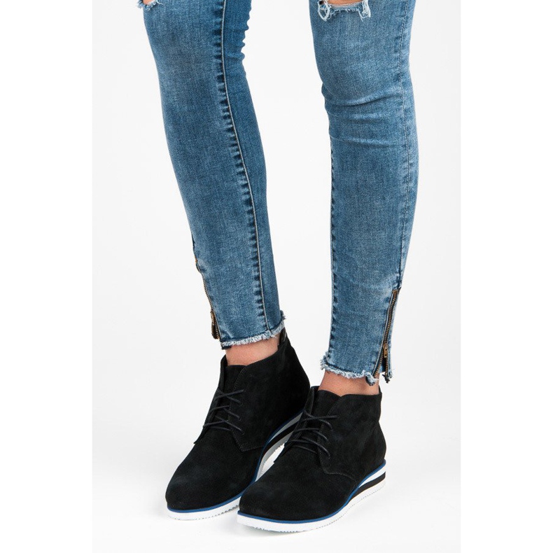 Vinceza Kožené kotníkové boty černá 2