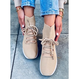 Ponožkové tenisky Katrin Khaki béžový 1 Ponožkové tenisky Katrin Khaki béžový 1