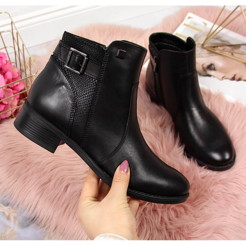 Dámské kožené kozačky Dolce Pietro 0892 černá 1