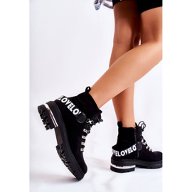 PS1 Semišové Teplé Boty S Páskem Black Aurelio černý 2