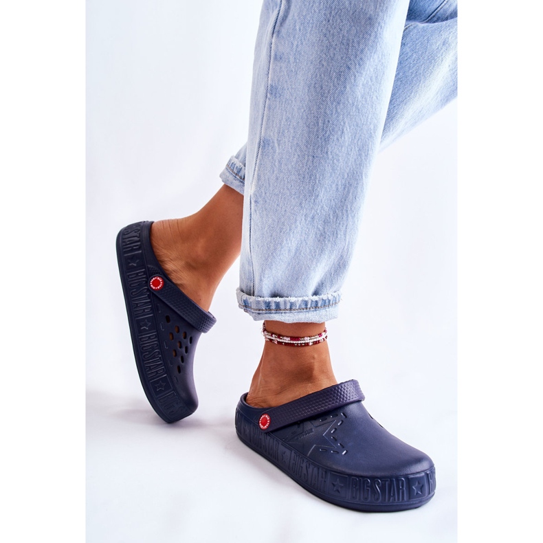 Dámské světlé pantofle Kroks Big Star II275002 Navy Blue modrý 2