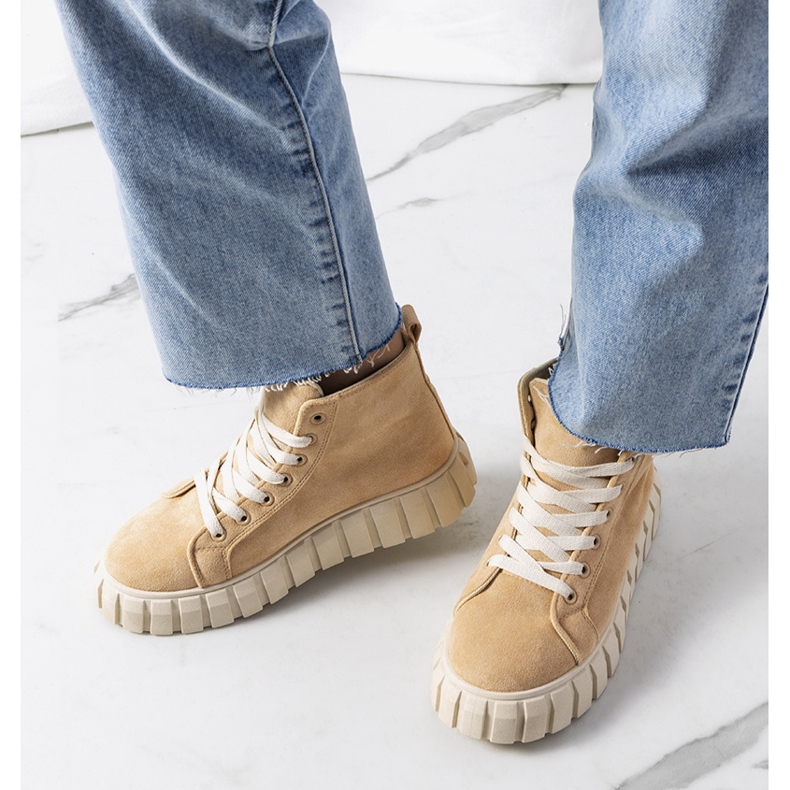 Béžové tenisky na platformě Christal béžový 1