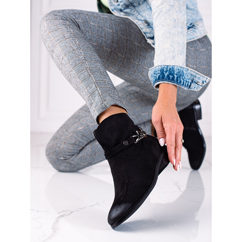 W. Potocki Dámské boty Potocki, kovbojské boty s řetízkem černá 1