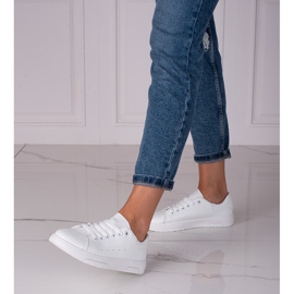 Bílé dámské tenisky Shelovet vyrobené z ekologické kůže bílý 1