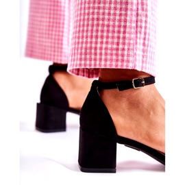 Dámské semišové sandály na vysokém podpatku, černé černá 4