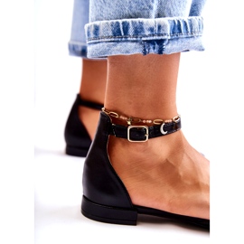 WD1 Dámské kožené balerínové sandály v barvě Spitz Black Caprise černá 4