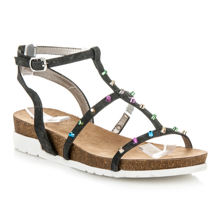 Sandály na klínku KYLIE černá 1