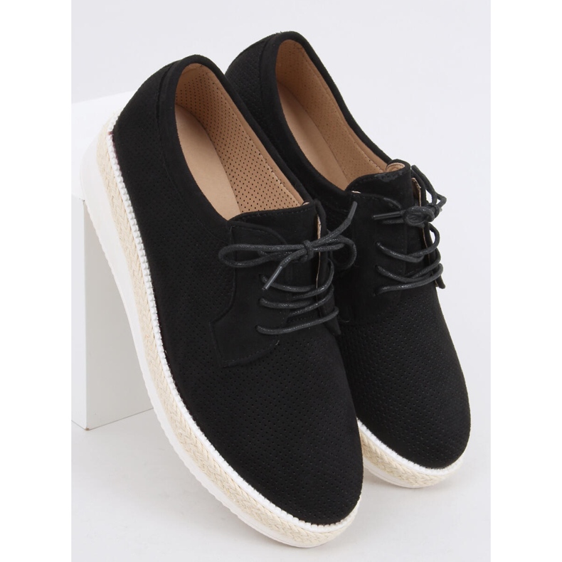 Šněrované mokasíny Guermo Black espadrilky černý 2