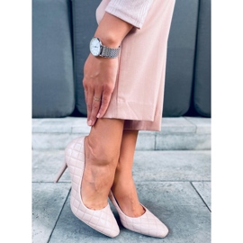 Dámské prošívané lodičky Modi Beige béžový 2 Dámské prošívané lodičky Modi Beige béžový 2