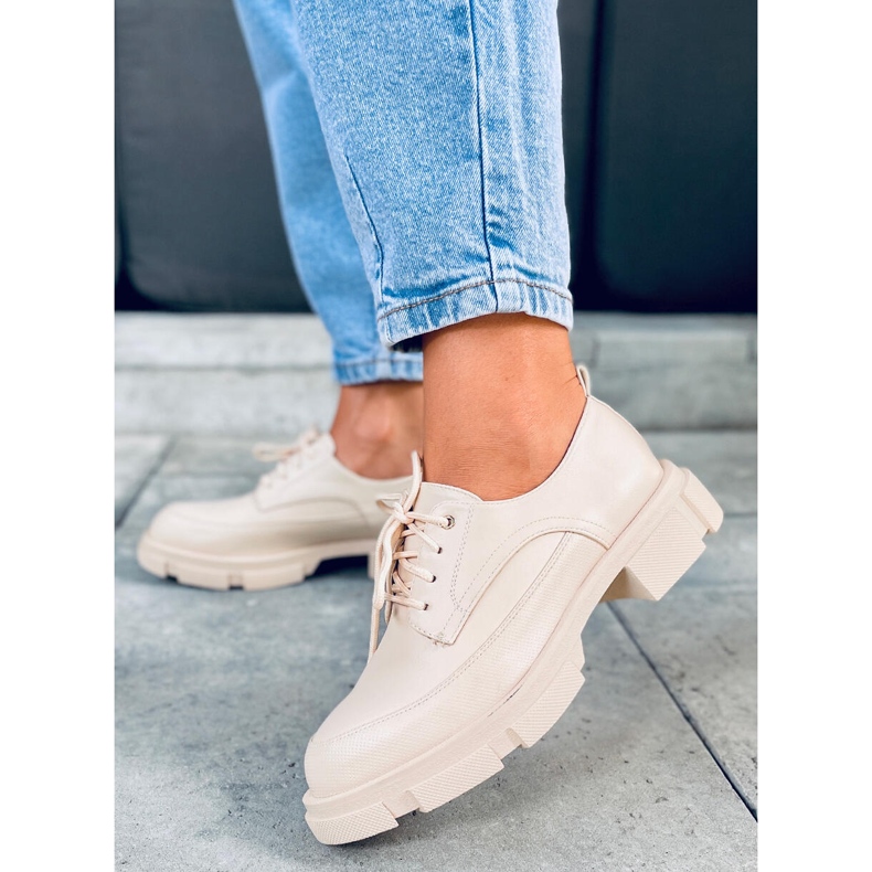 Mokasíny na vysoké podrážce Unna Beige béžový 1