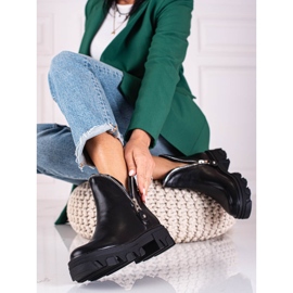 Černé dámské kozačky Shelovet s uzavřeným zipem černá 2