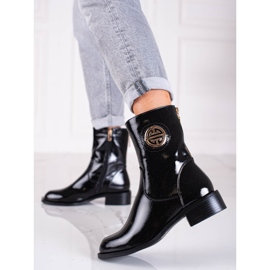 Lakované vysoké kozačky Shelovet černé černý 1