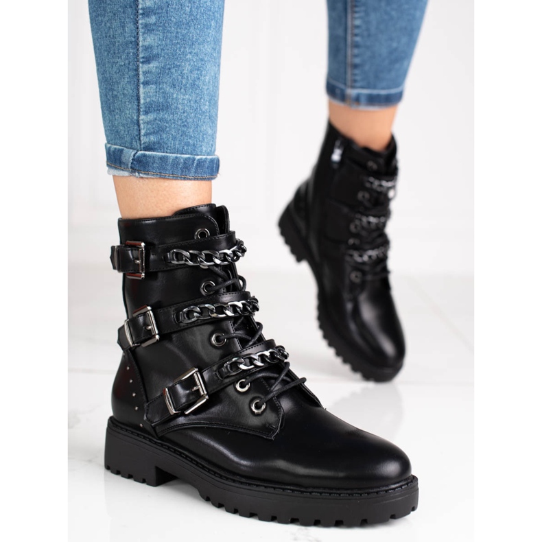 Černé dámské tašky Shelovet s řetízky černá 1