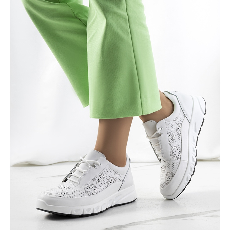 Bílé kožené tenisky Kaypa bílý 1