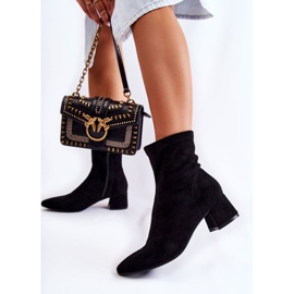 WD1 Semišové dámské vysoké kozačky Black Gloriss černá 2