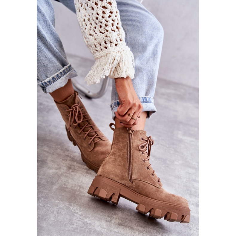 PG1 Semišové teplé boty Workers Brown Darvin hnědý 1 PG1 Semišové teplé boty Workers Brown Darvin hnědý 1