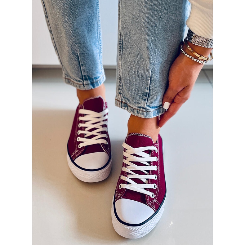 Klasické dámské tenisky Basic Wine červené 1