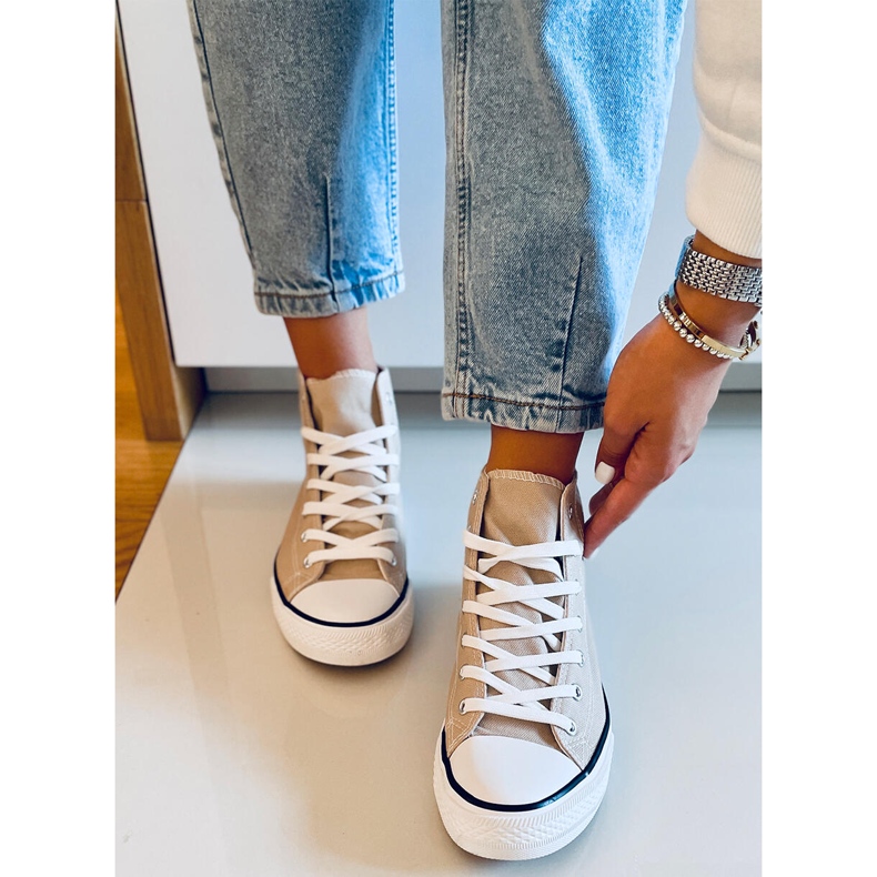 Plátěné tenisky Jude Khaki kotník béžový 1 Plátěné tenisky Jude Khaki kotník béžový 1