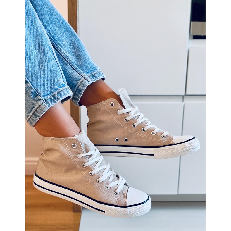 Plátěné tenisky Jude Khaki kotník béžový 2