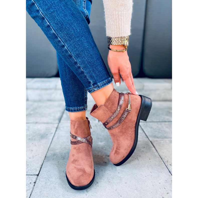 Semišové dámské kozačky Zinaida Camel hnědý 1