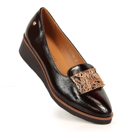 Lakované boty, nazouvací klínky, černé Potocki černá 1