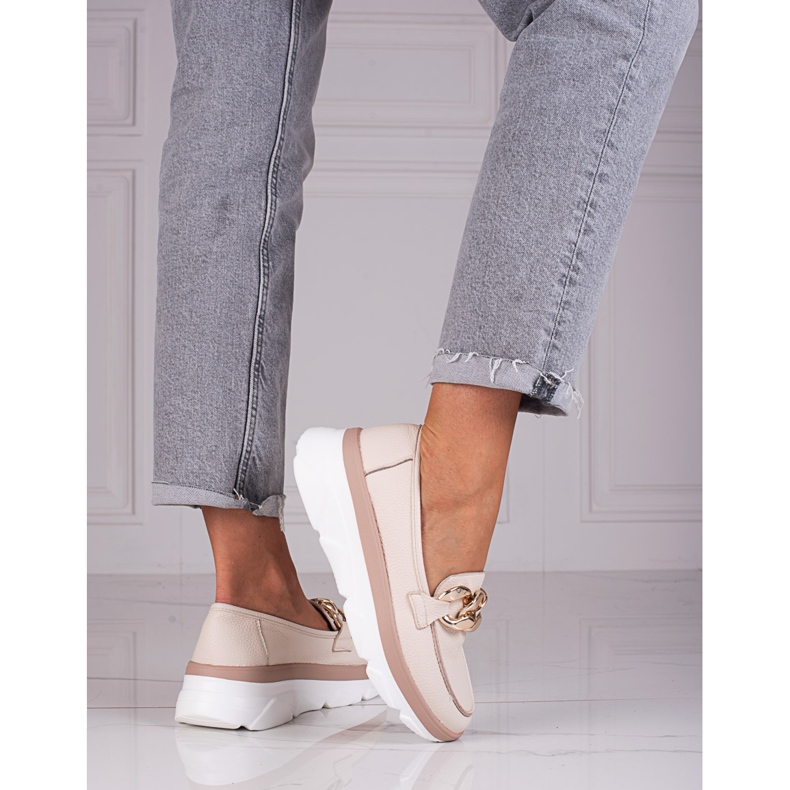 Boty Loafers Beige od Vinceza béžový 1
