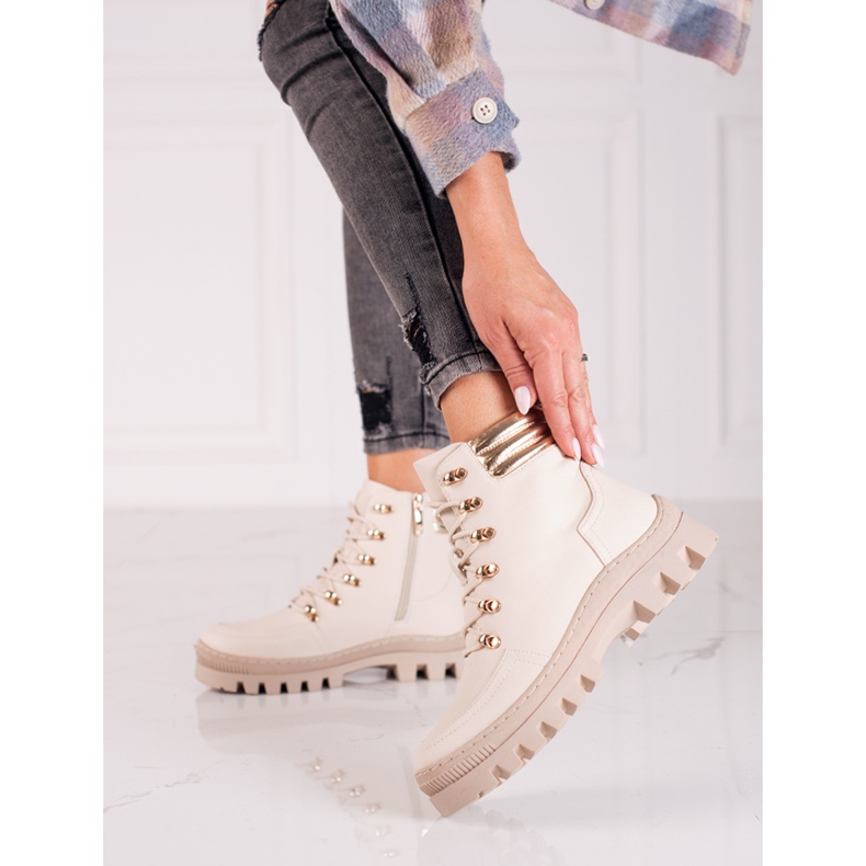 Béžové kozačky značky W. Potocki béžový 1