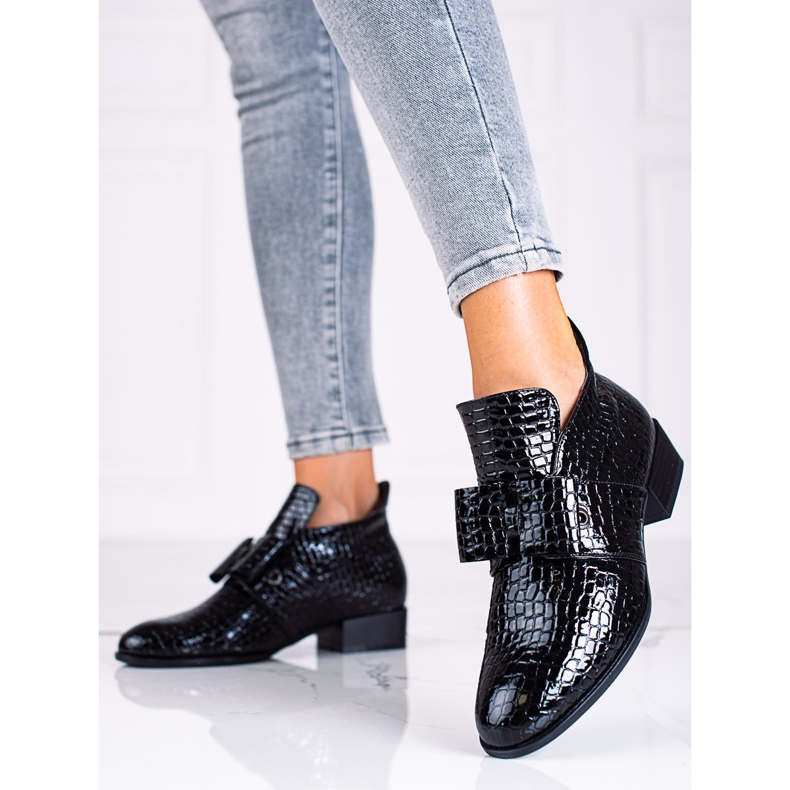 W. Potocki Dámské nízké kozačky Potocki flat heels černé černý 1