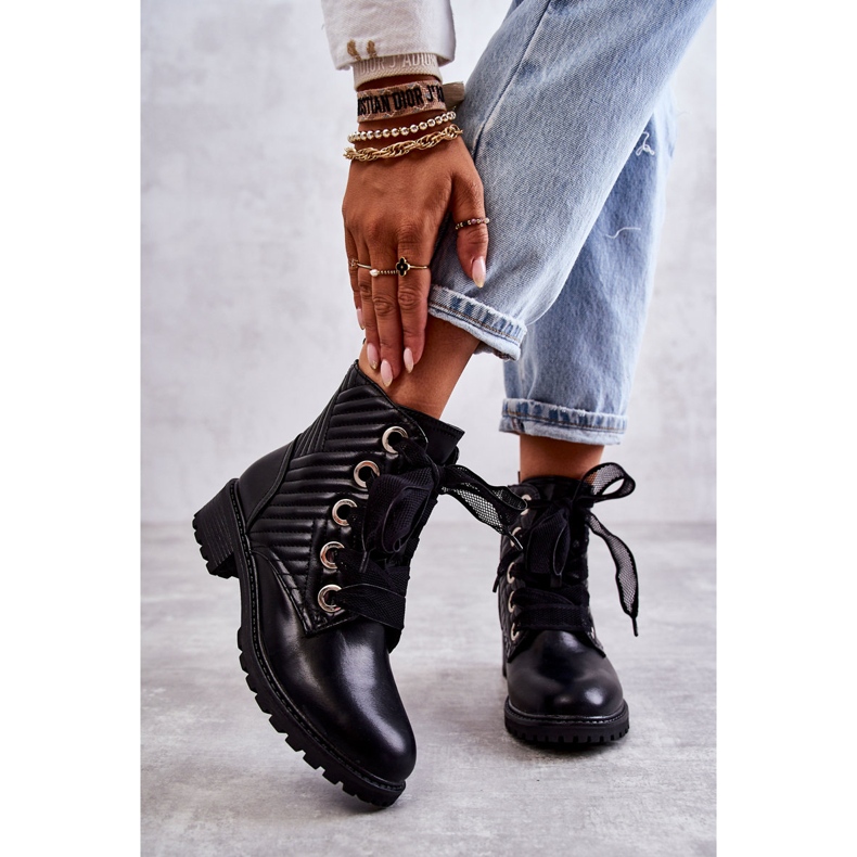 PG1 Černé Torino Prošívané Boty S Oteplením černá 2