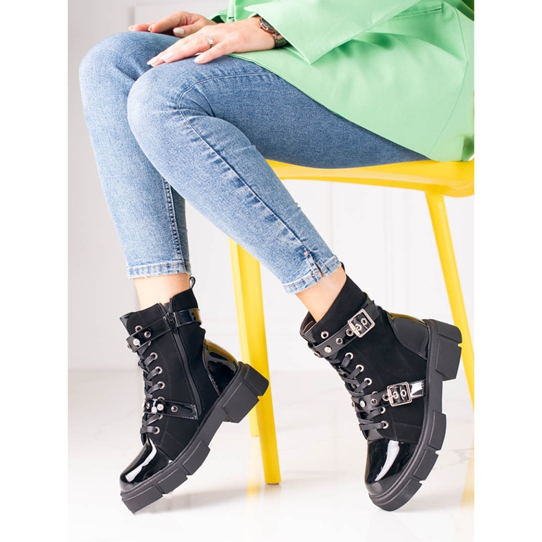 Černé dámské tašky Shelovet s ozdobnými přezkami černá 2