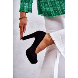 WS1 Klasické semišové lodičky na patě černé Soro černá 2