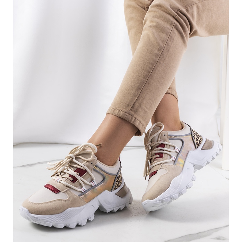 Béžové tenisky značky Amarillo béžový zlatý 1