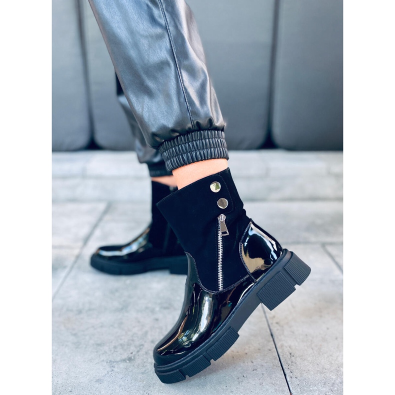 Unni černé lakované boty černá 1